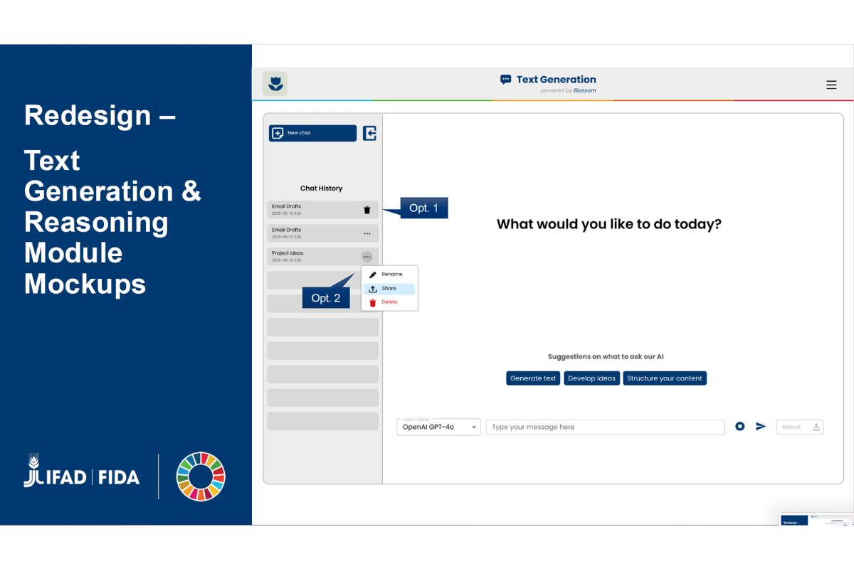 Text Generation Module - Redesign Mockup